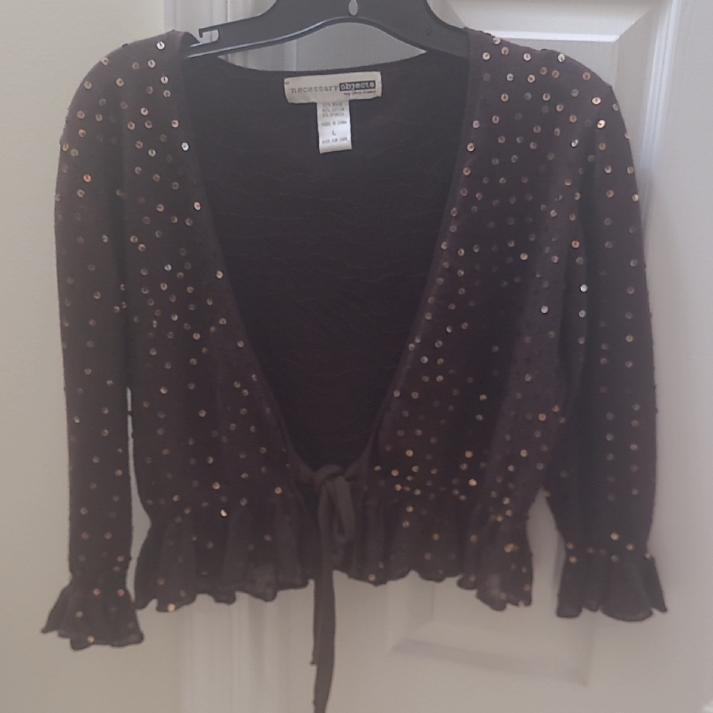 Necessary Objects Brown Knit Cardigan